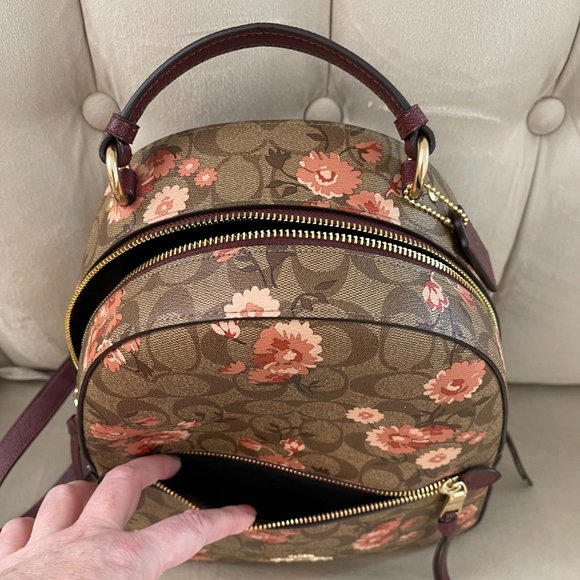 COACH® Prairie Daisy Cluster Print Signature Monogram jordyn backpack - Picture 4 of 6